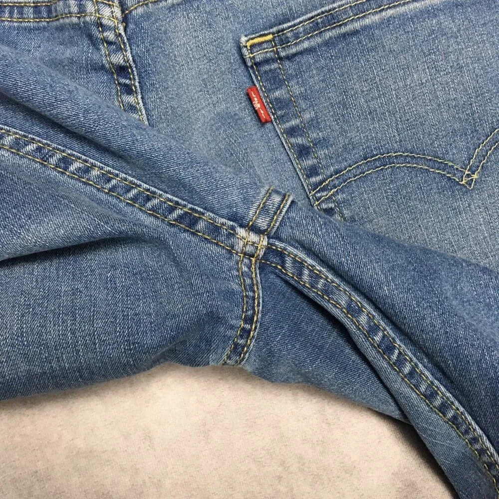 Levis Mens 505‎ Regular Fit Blue Jeans size 38x34 Stretch Denim Pants Zipper Fly